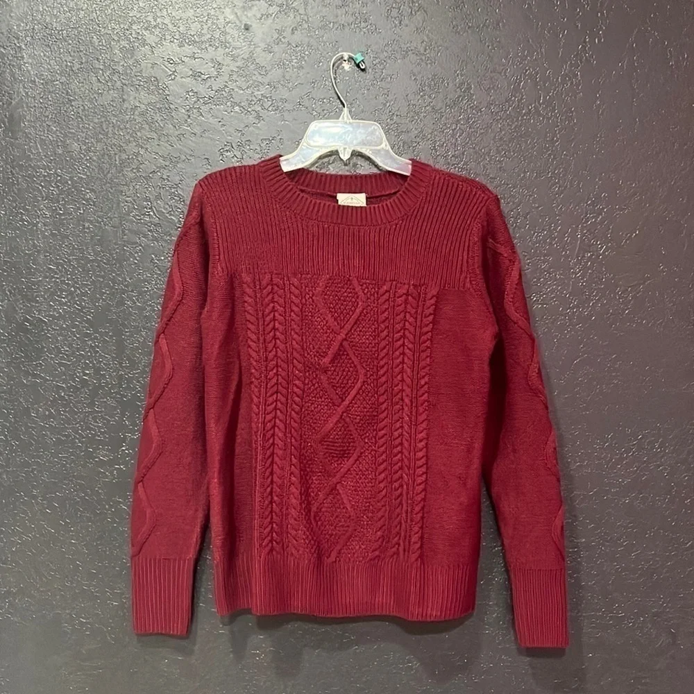 St.John's Bay Women’s Burgundy Deep Ruby Knit Sweater Size L‎